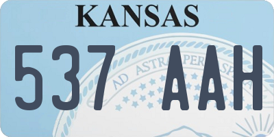 KS license plate 537AAH