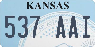 KS license plate 537AAI