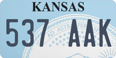 KS license plate 537AAK