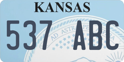 KS license plate 537ABC