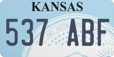 KS license plate 537ABF
