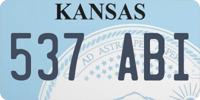 KS license plate 537ABI