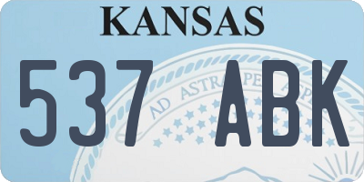 KS license plate 537ABK