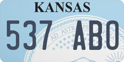 KS license plate 537ABO