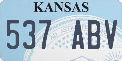 KS license plate 537ABV
