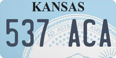 KS license plate 537ACA