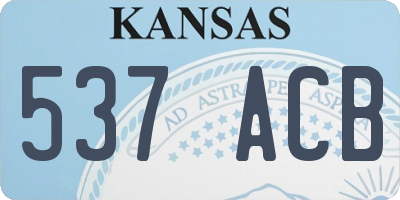 KS license plate 537ACB