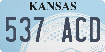 KS license plate 537ACD