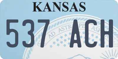 KS license plate 537ACH