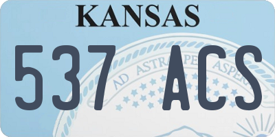 KS license plate 537ACS
