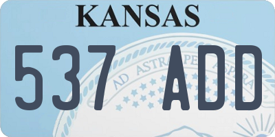 KS license plate 537ADD