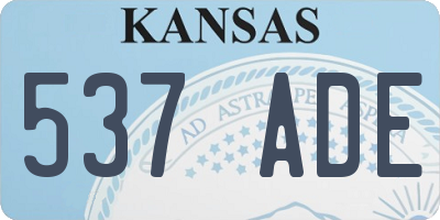 KS license plate 537ADE