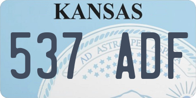 KS license plate 537ADF