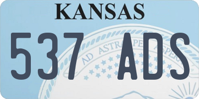 KS license plate 537ADS