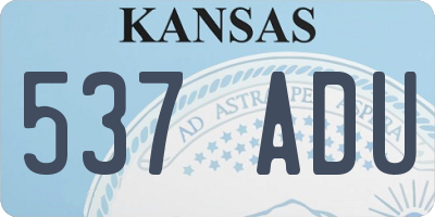 KS license plate 537ADU