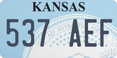 KS license plate 537AEF