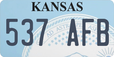 KS license plate 537AFB