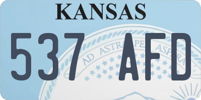 KS license plate 537AFD