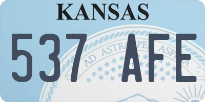 KS license plate 537AFE