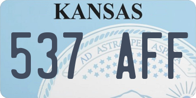 KS license plate 537AFF