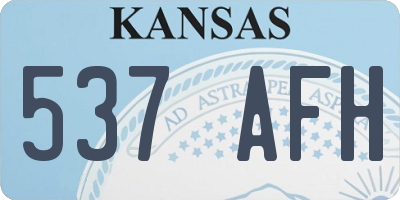 KS license plate 537AFH