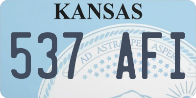 KS license plate 537AFI