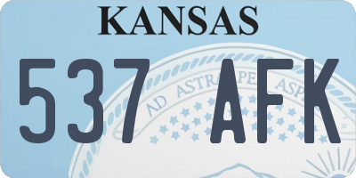 KS license plate 537AFK