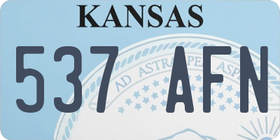 KS license plate 537AFN