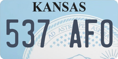 KS license plate 537AFO