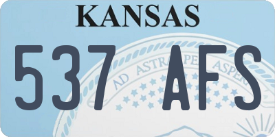 KS license plate 537AFS