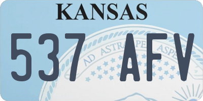 KS license plate 537AFV