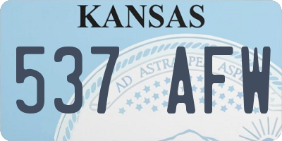KS license plate 537AFW