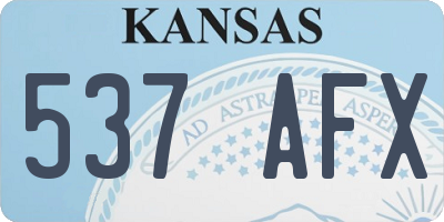 KS license plate 537AFX