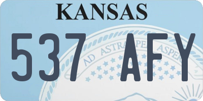 KS license plate 537AFY