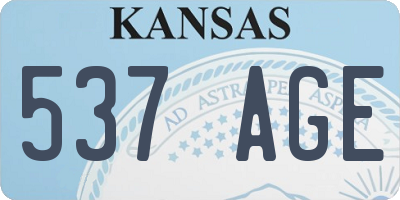 KS license plate 537AGE