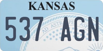 KS license plate 537AGN