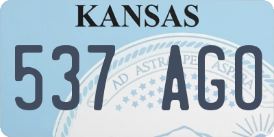 KS license plate 537AGO
