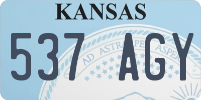KS license plate 537AGY