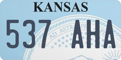 KS license plate 537AHA