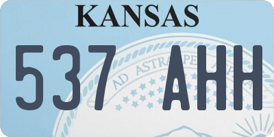 KS license plate 537AHH