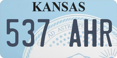 KS license plate 537AHR