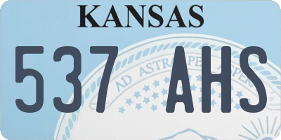 KS license plate 537AHS