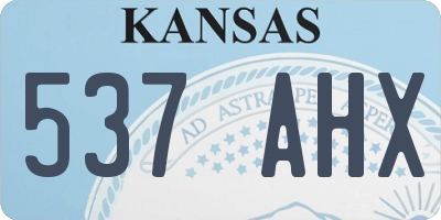 KS license plate 537AHX