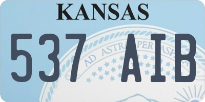 KS license plate 537AIB