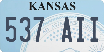 KS license plate 537AII