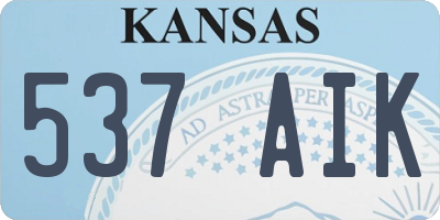 KS license plate 537AIK