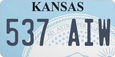 KS license plate 537AIW