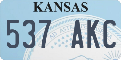 KS license plate 537AKC