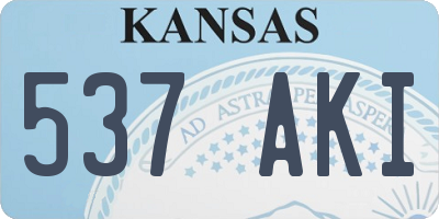 KS license plate 537AKI