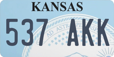 KS license plate 537AKK